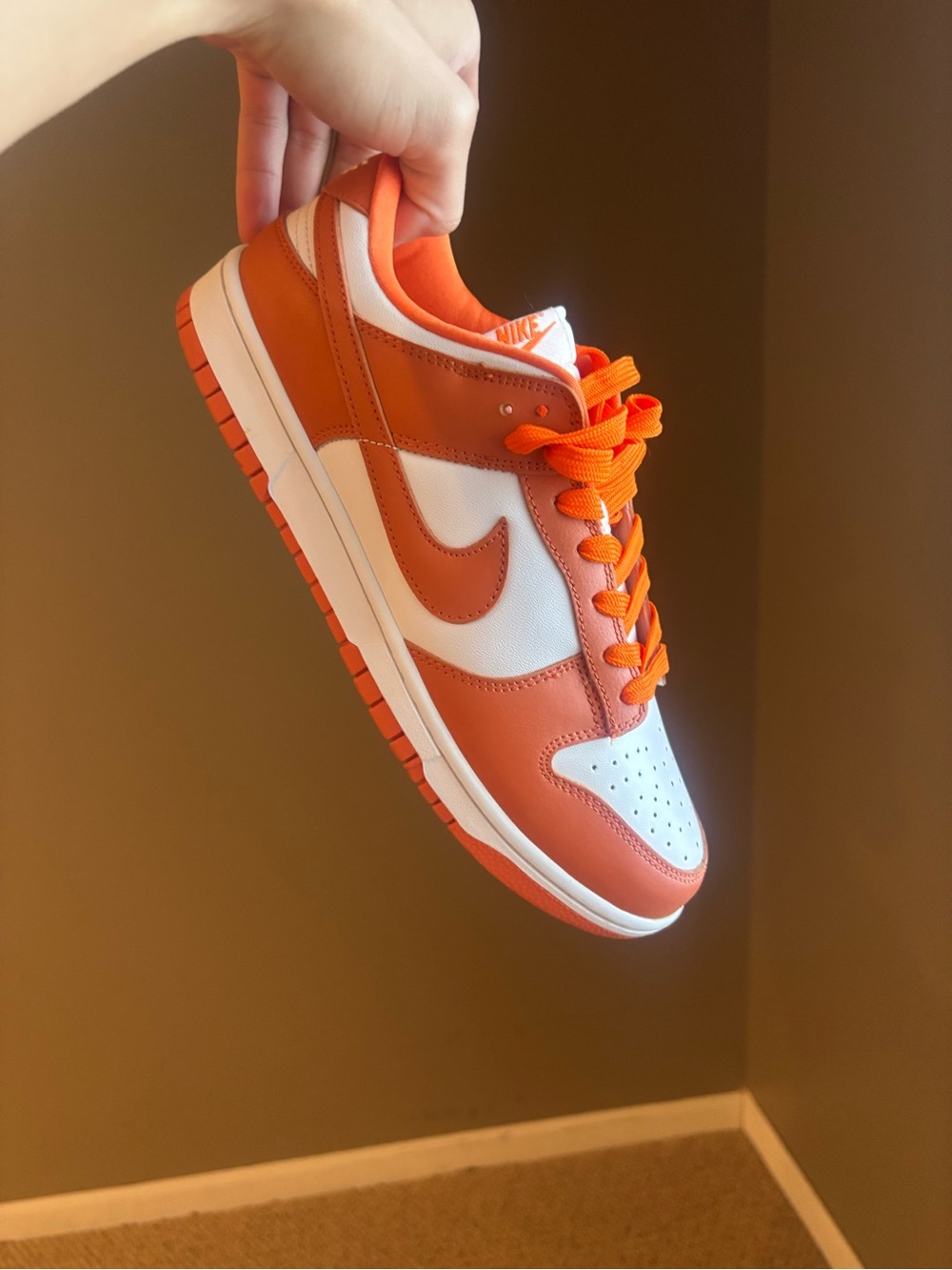 Nike Dunk Low Orange Size 10 Men’s Athletic Sneakers Casual Streetwear Shoes - Picture 3 of 4